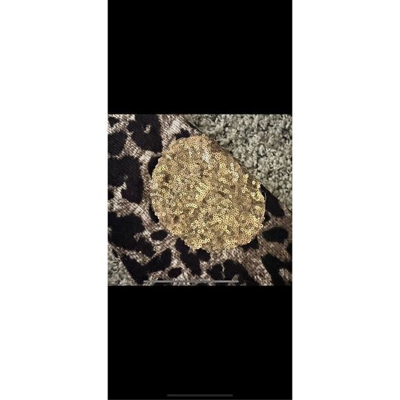 Signature studio animal, print sweater tunic with sparkly beaded elbows, XL  - Picture 6 of 12